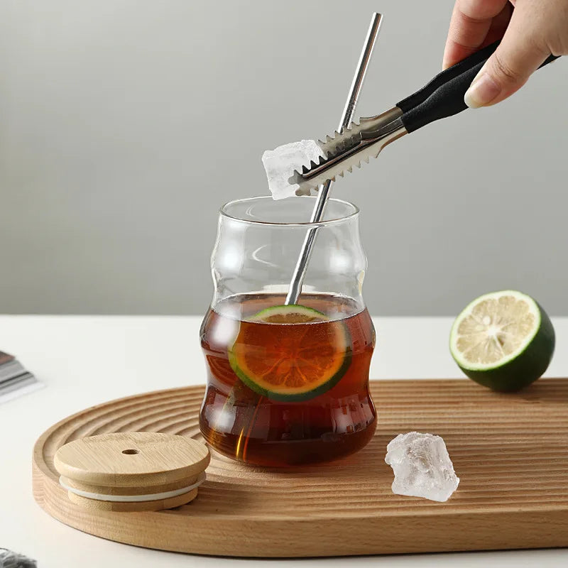 Glass Tumbler with Bamboo Lid & Straw (500ml)